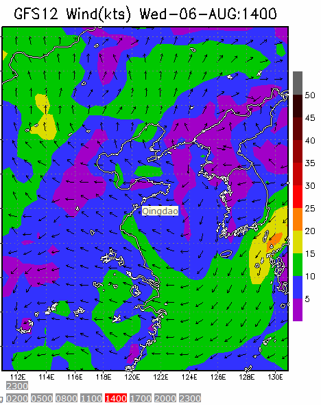 60km Resolution forecast map at 2pm during race time