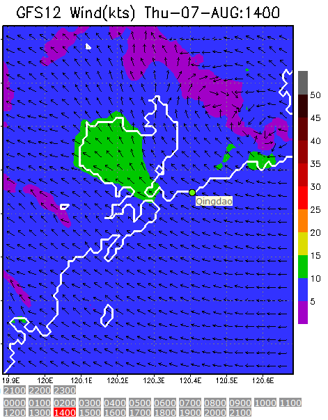 1km Resolution forecast map at 2pm during race time