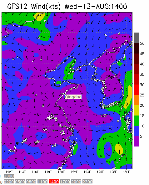 60km Resolution forecast map at 2pm during race time