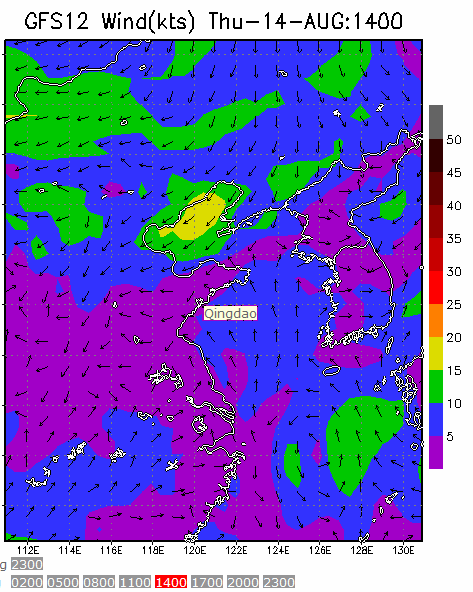 60km Resolution forecast map at 2pm during race time