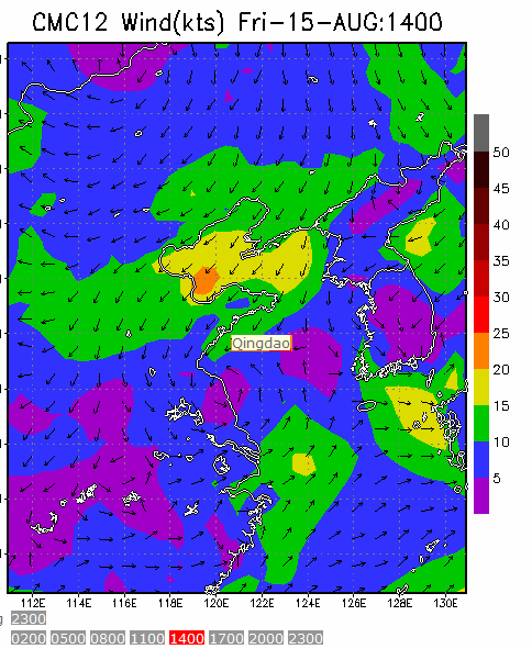 60km Resolution forecast map at 2pm during race time