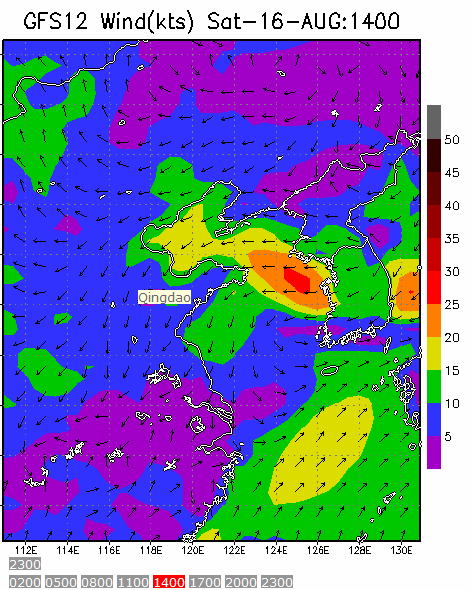 60km Resolution forecast map at 2pm during race time