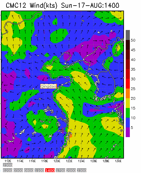60km Resolution forecast map at 2pm during race time