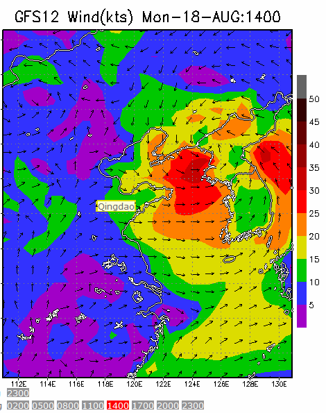 60km Resolution forecast map at 2pm during race time