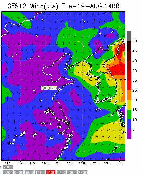 60km Resolution forecast map at 2pm during race time