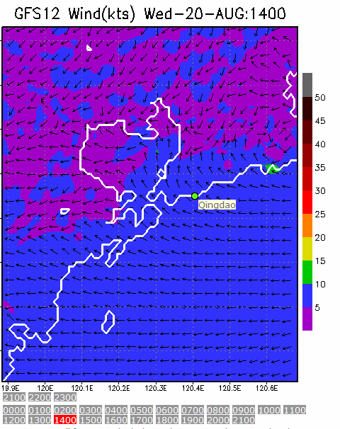 1km Resolution forecast map at 2pm during race time