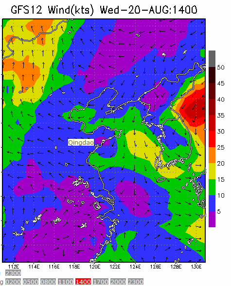 60km Resolution forecast map at 2pm during race time