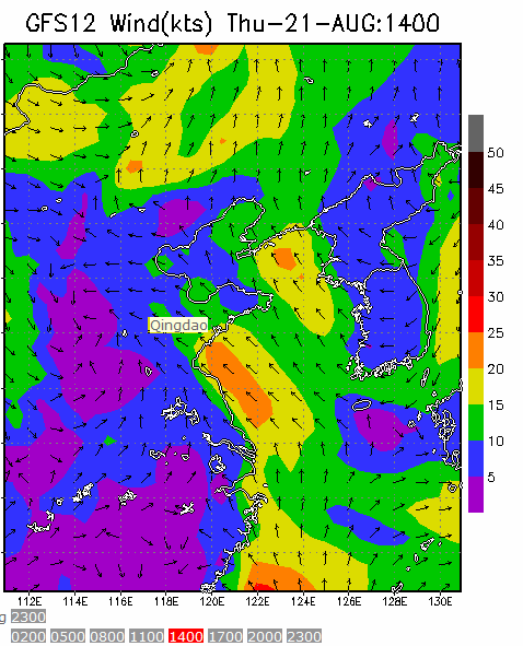 60km Resolution forecast map at 2pm during race time