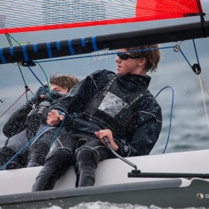 Chris Williford at helm of 29er.