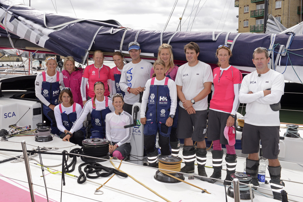 Team SCA at the start of the Rolex Fastnet Race 2013 Sunday August 11 2013