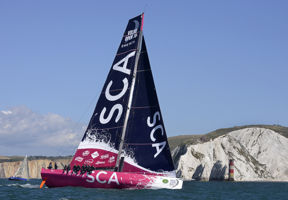 Team SCA at the start of the Rolex Fastnet Race 2013 Sunday August 11 2013