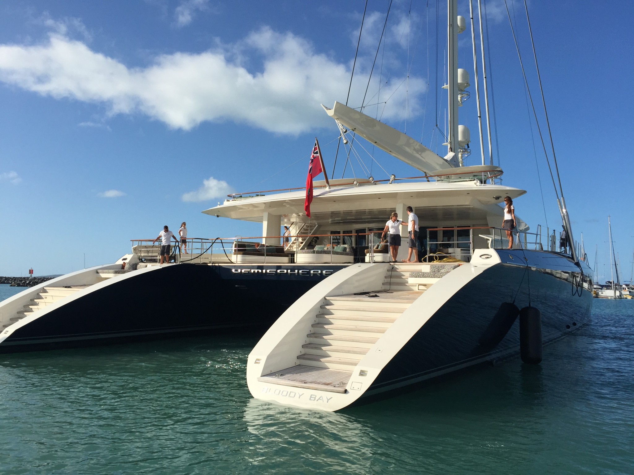 steel catamaran sailboat