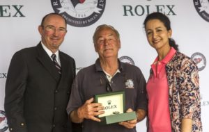 (L-R) Vice Commodore Phil Lotz, Overall winner: Jonathan Loughborough, Belle, Luders 24, Mounia Mechbal, Rolex VP, Director of Communiations, Presenting a Rolex Stainless Steel Submariner Date watch. ROLEX PRESENTS NEW YORK YACHT CLUB RACE WEEK AT NEWPORT