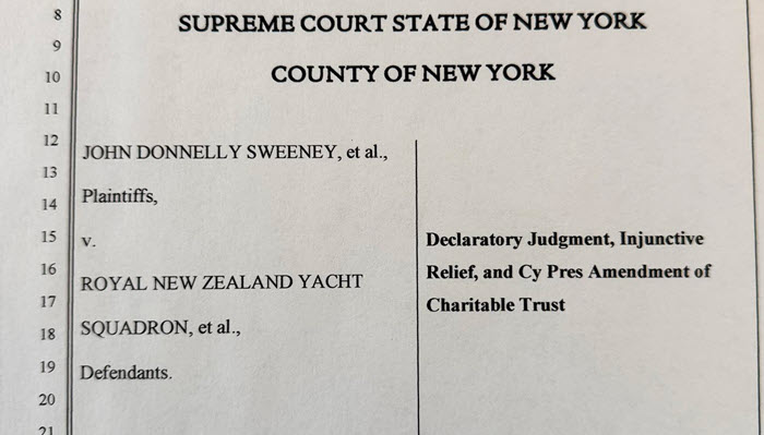 Legal complaint to restore America’s Cup